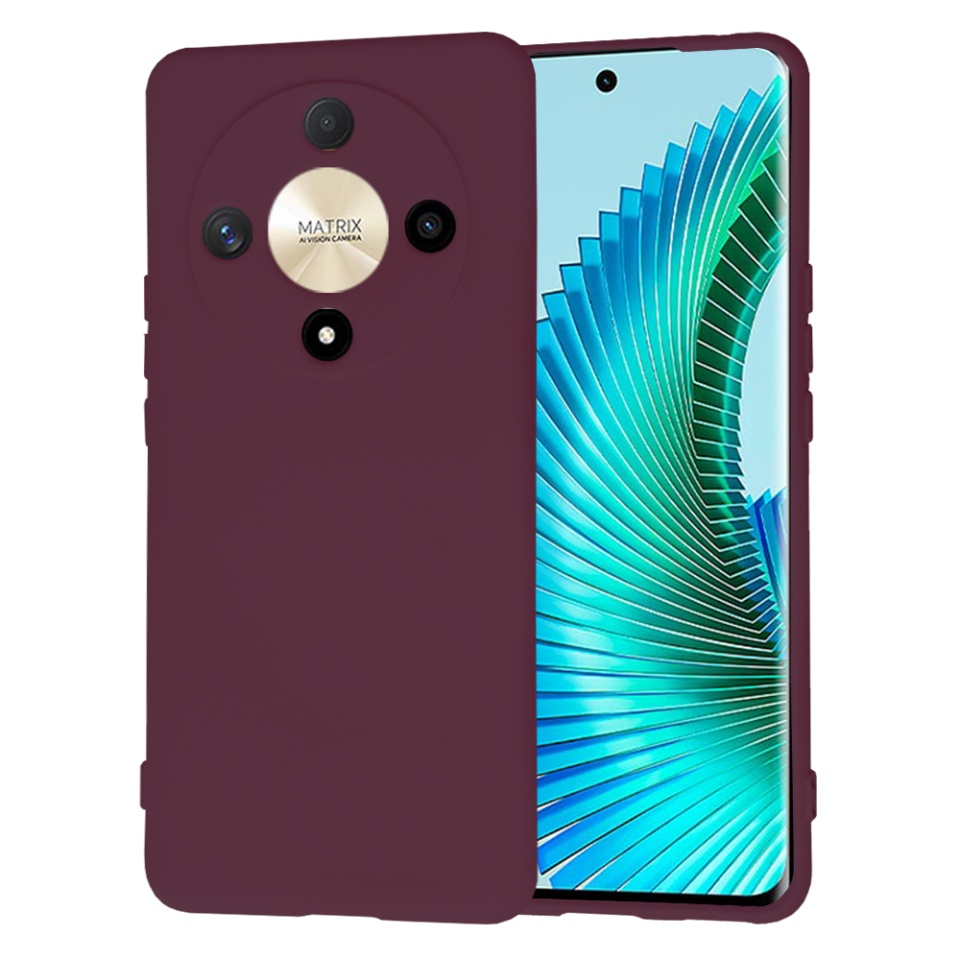 Husa pentru Honor Magic6 Lite din Silicon Catifelat, Protectie Premium, Skyddar SoftElegance - Bordo