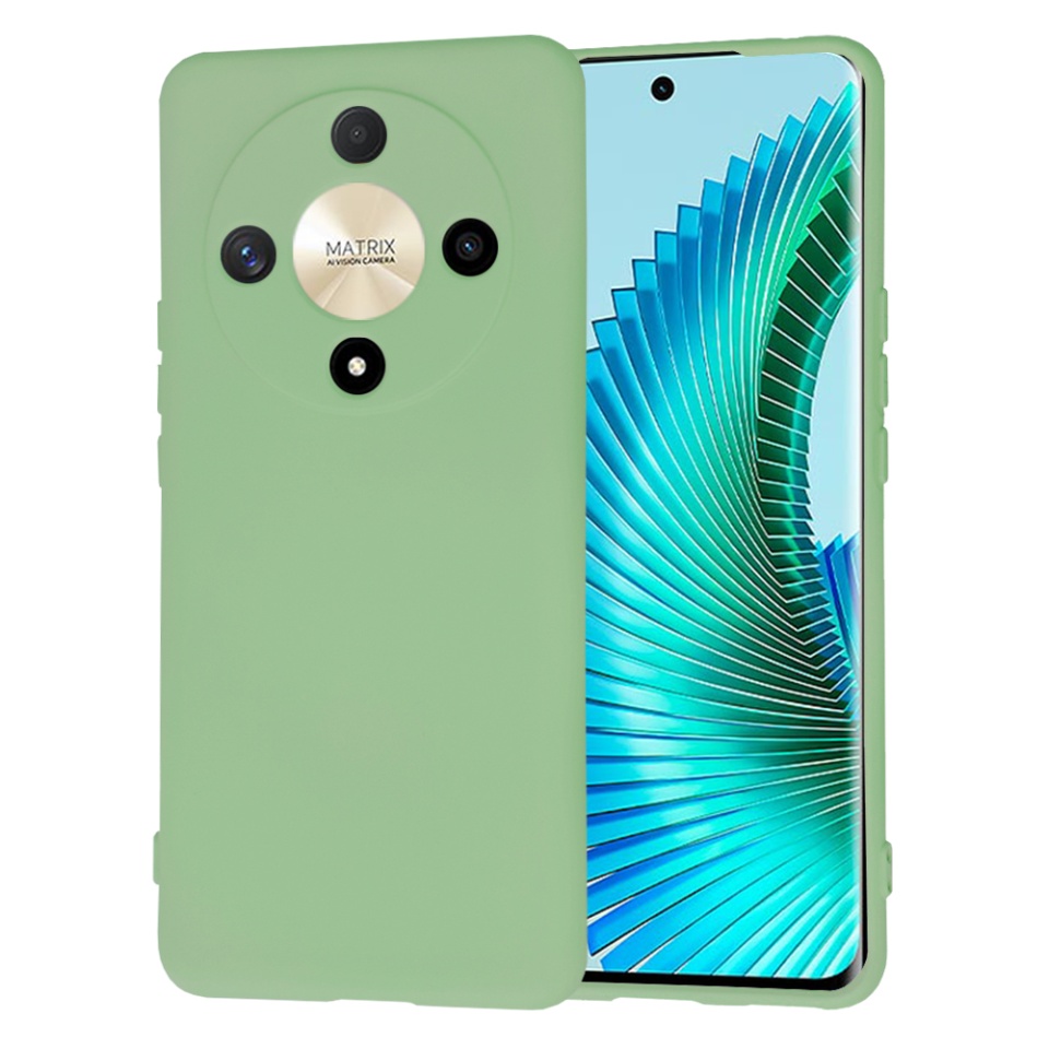Husa pentru Honor Magic6 Lite din Silicon Catifelat, Protectie Premium, Skyddar SoftElegance - Verde deschis