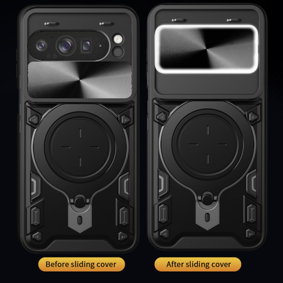 Husa pentru Honor Magic7 Pro, cu inel magnetic si suport ajustabil, protectie completa camera, SKDR SafeCover - Negru - 1 | YEO