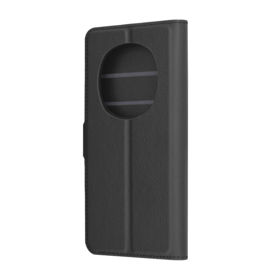 Husa pentru Honor Magic7 Pro tip Carte, cu Portofel Interior, Finisaje Premium, SKYDDAR Leather Wallet - Negru - 1 | YEO