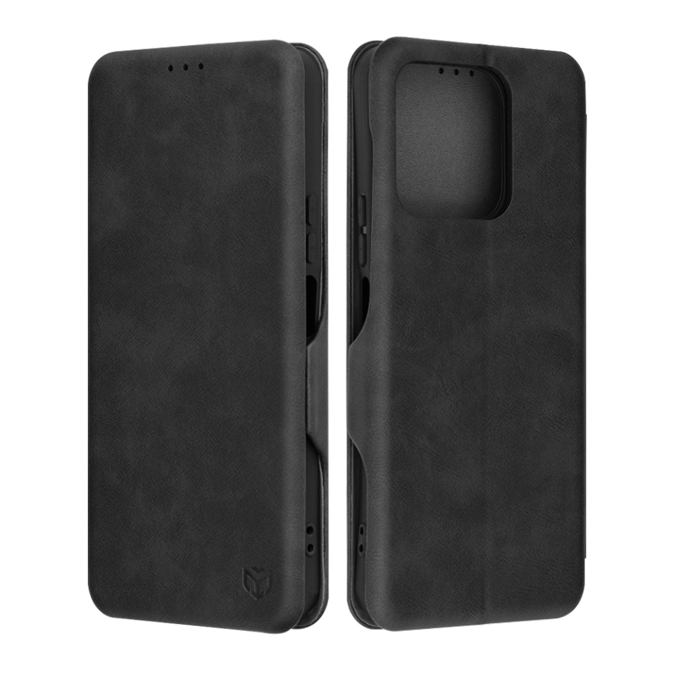 Husa pentru Honor X6b, SKYDDAR INNOVATION, Safe Wallet tip carte din Piele Ecologica, Suport Carduri, Inchidere Magnetica, Negru, set cu sticker