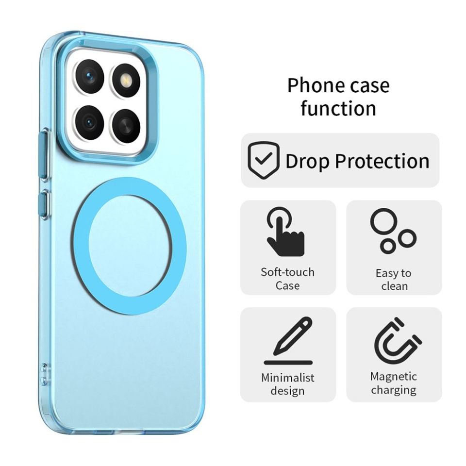 Husa pentru Honor X8c, SKYDDAR INOVATION, CandyCase, Magsafe, set cu sticker, Albastru - 1 | YEO