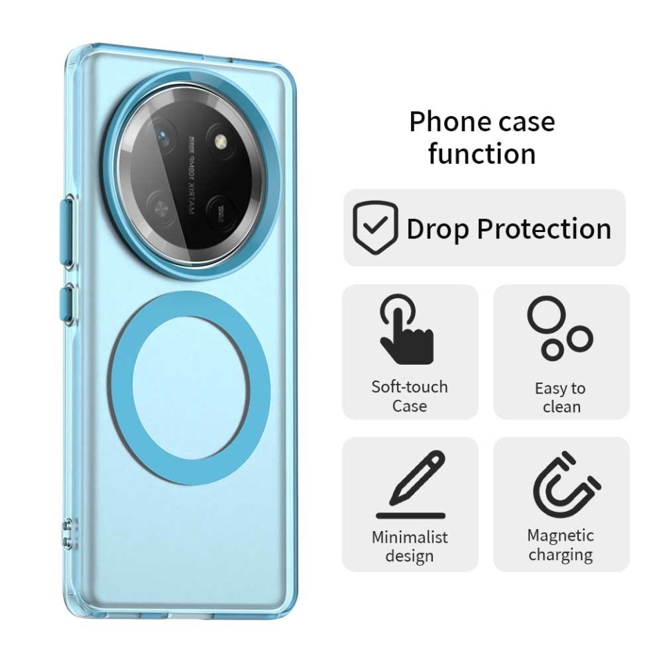 Husa pentru Honor X9c / Magic7 Lite, SKYDDAR INOVATION, CandyCase, Magsafe, set cu sticker, Albastru - 1 | YEO