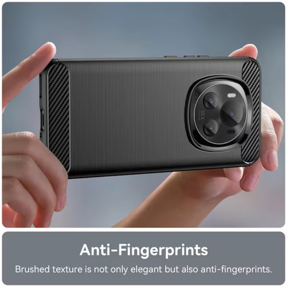 Husa pentru Honor X9c Smart din Silicon Premium, Slim, cu textura Fibra Carbon - Negru - 2 | YEO
