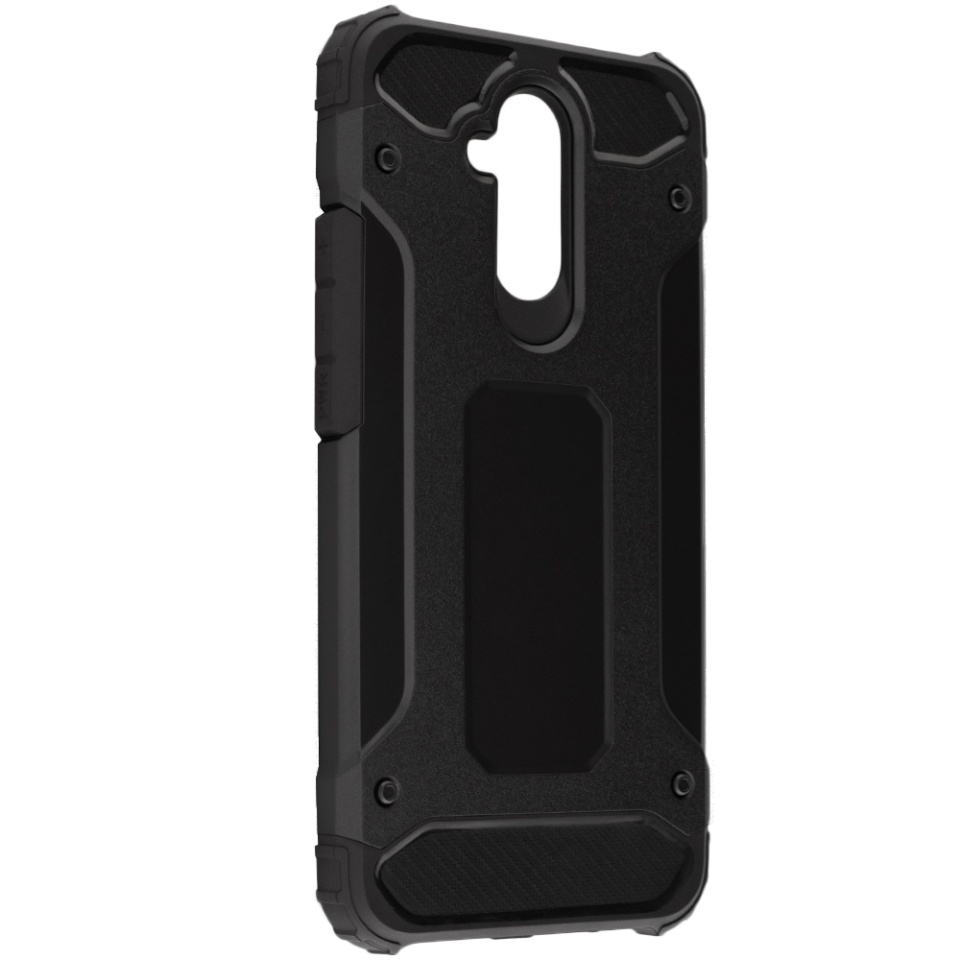 Husa pentru Huawei Mate 20 Lite, SKYDDAR INNOVATION, Hybrid Armor, din Plastic Dur, Margini Cauciucate, Antisoc, set cu sticker, Negru - 2 | YEO