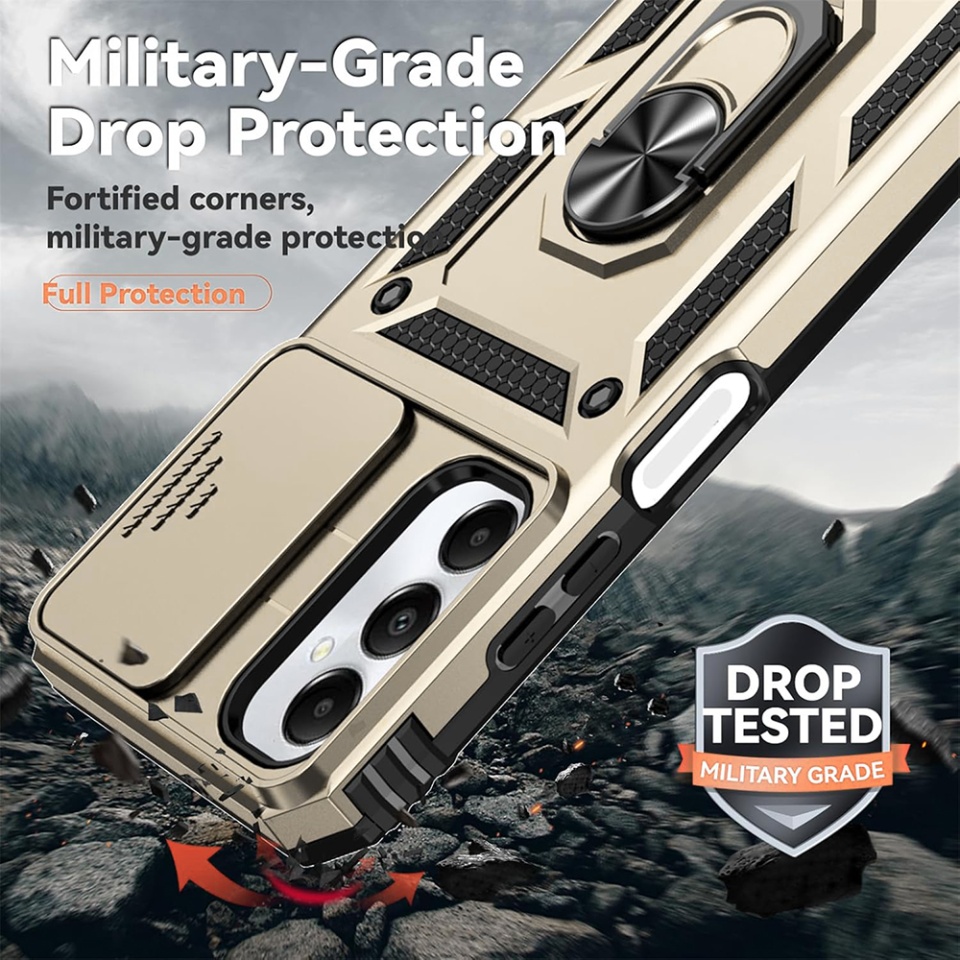 Husa pentru Huawei nova 13 Pro, SKYDDAR INNOVATION, CamShield, Inel magnetic, set cu sticker, Auriu - 6