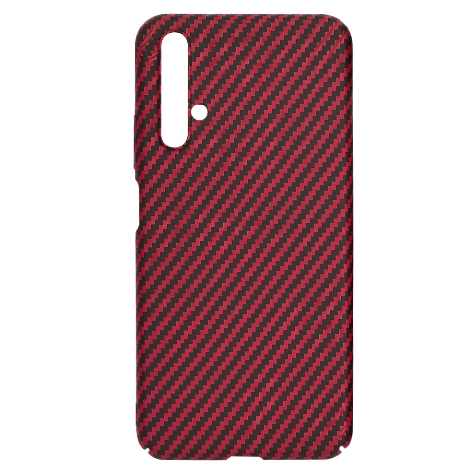 Husa pentru Huawei Nova 5T / Honor 20, Finisaj Premium cu Textura de Carbon, Design Elegant, SKDR CarbonFlex - Rosu - 3 | YEO