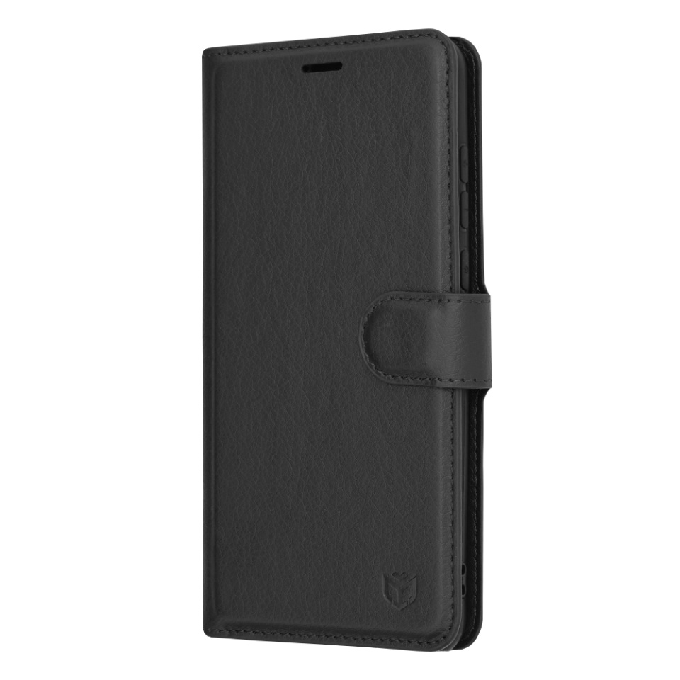 Husa pentru Huawei P20 Pro, SKYDDAR INNOVATION, Leather Folio tip Carte, cu Portofel Interior, Finisaje Premium, set cu sticker, Negru - 3 | YEO