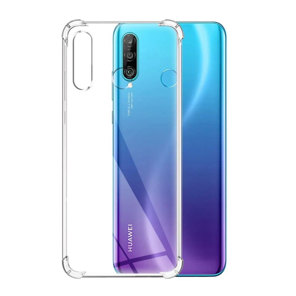 Husa pentru Huawei P30 Lite / P30 Lite New Edition , SKYDDAR INNOVATION, Shockproof Clear din Silicon Slim, Transparenta, set cu sticker - 2 | YEO