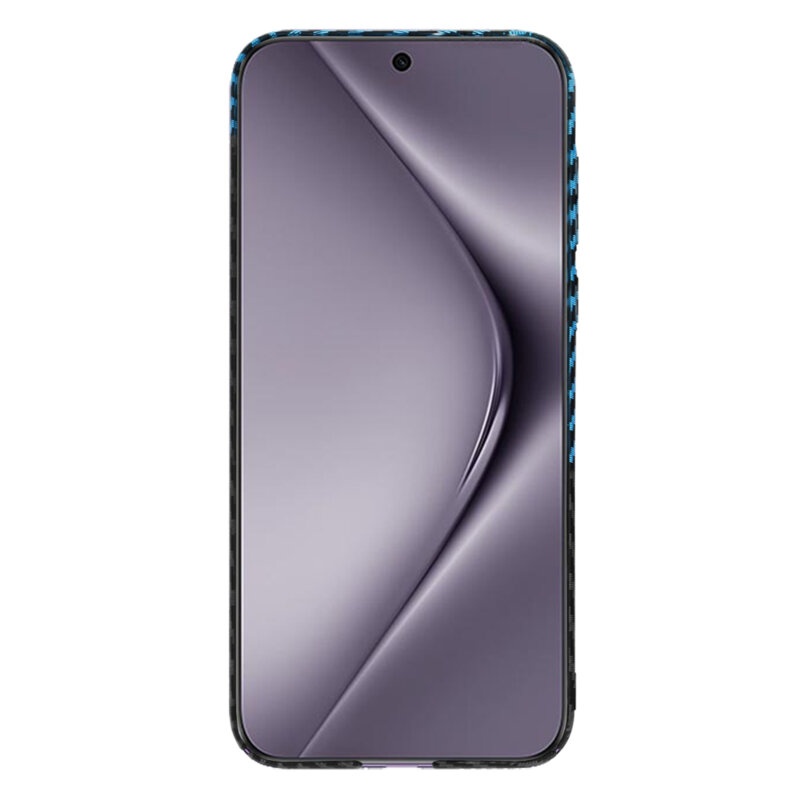 Husa pentru Huawei Pura 70 Pro, Finisaj Premium cu Textura de Carbon, Design Elegant, SKDR CarbonFlex - Bleu - 1 | YEO