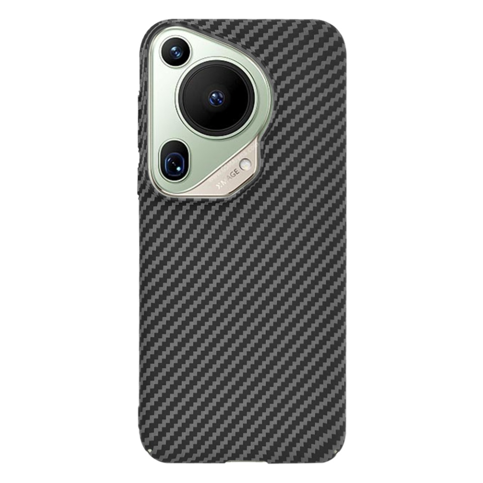 Husa pentru Huawei Pura 70 Ultra, Finisaj Premium cu Textura de Carbon, Design Elegant, SKDR CarbonFlex - Negru - 3 | YEO
