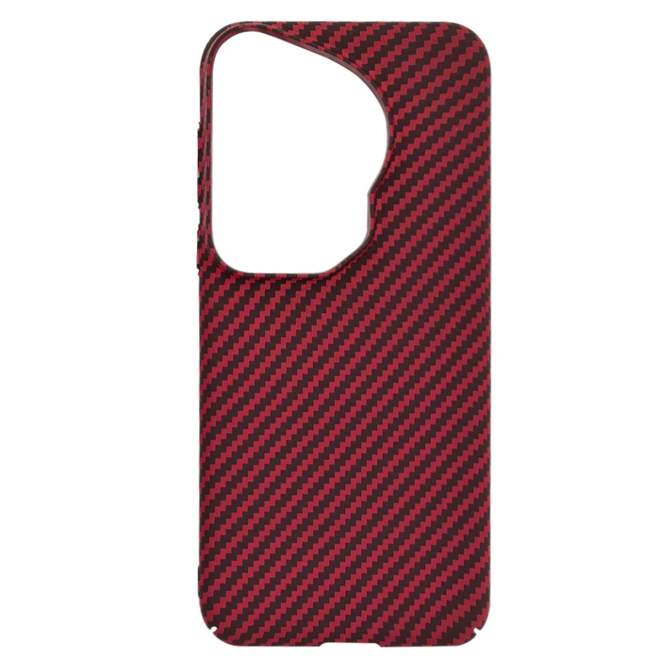 Husa pentru Huawei Pura 70 Ultra, Finisaj Premium cu Textura de Carbon, Design Elegant, SKDR CarbonFlex - Rosu - 3 | YEO