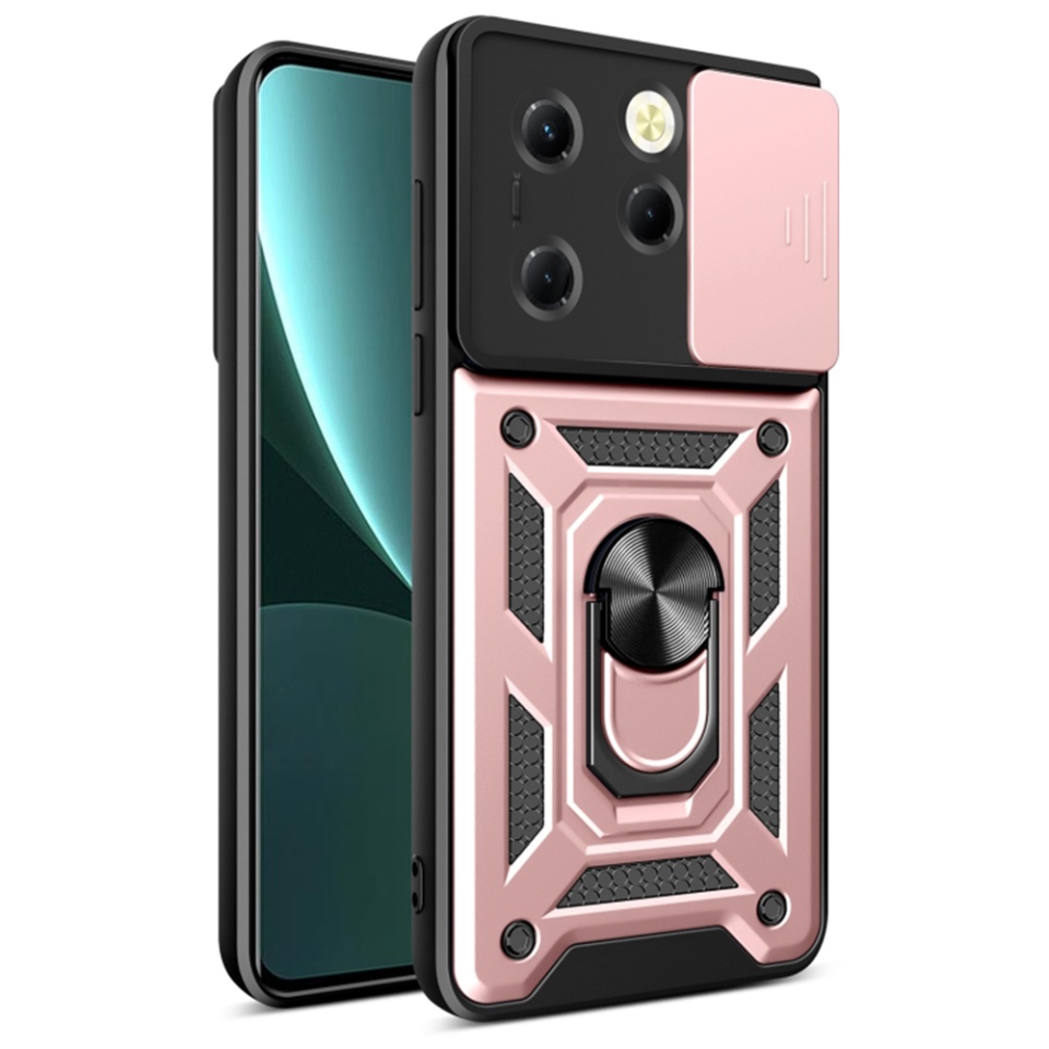 Husa pentru Infinix Hot 40 / Hot 40 Pro / Tecno Spark 20 Pro cu inel magnetic si protectie camera Skyddar CamShield - Roz