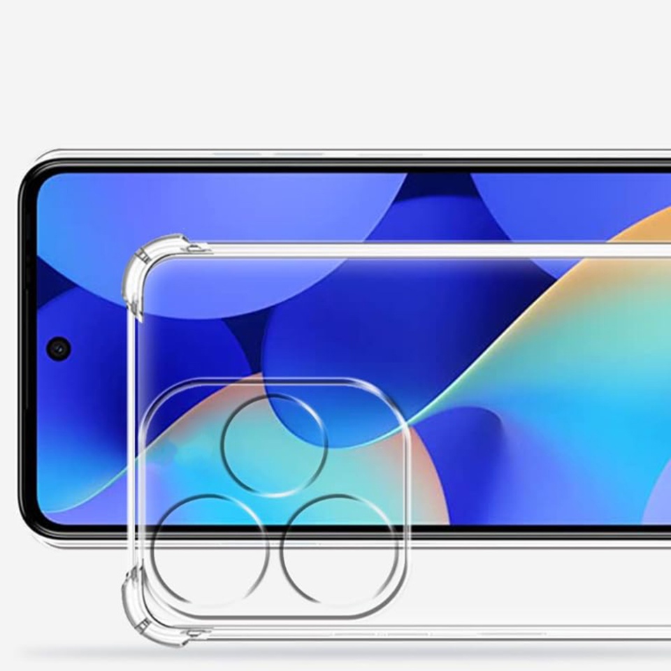Husa pentru Infinix Smart 8 , SKYDDAR INNOVATION, Shockproof Clear din Silicon Slim, Transparenta, set cu sticker - 2 | YEO