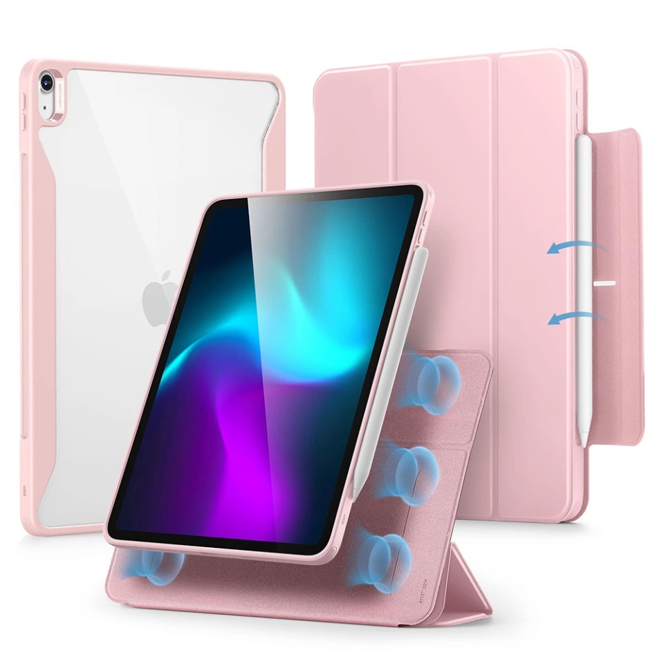 Husa pentru iPad Air 13 (2024) / Air 13 (2025), tip Carte, Rebound Hybrid ESR - Roz