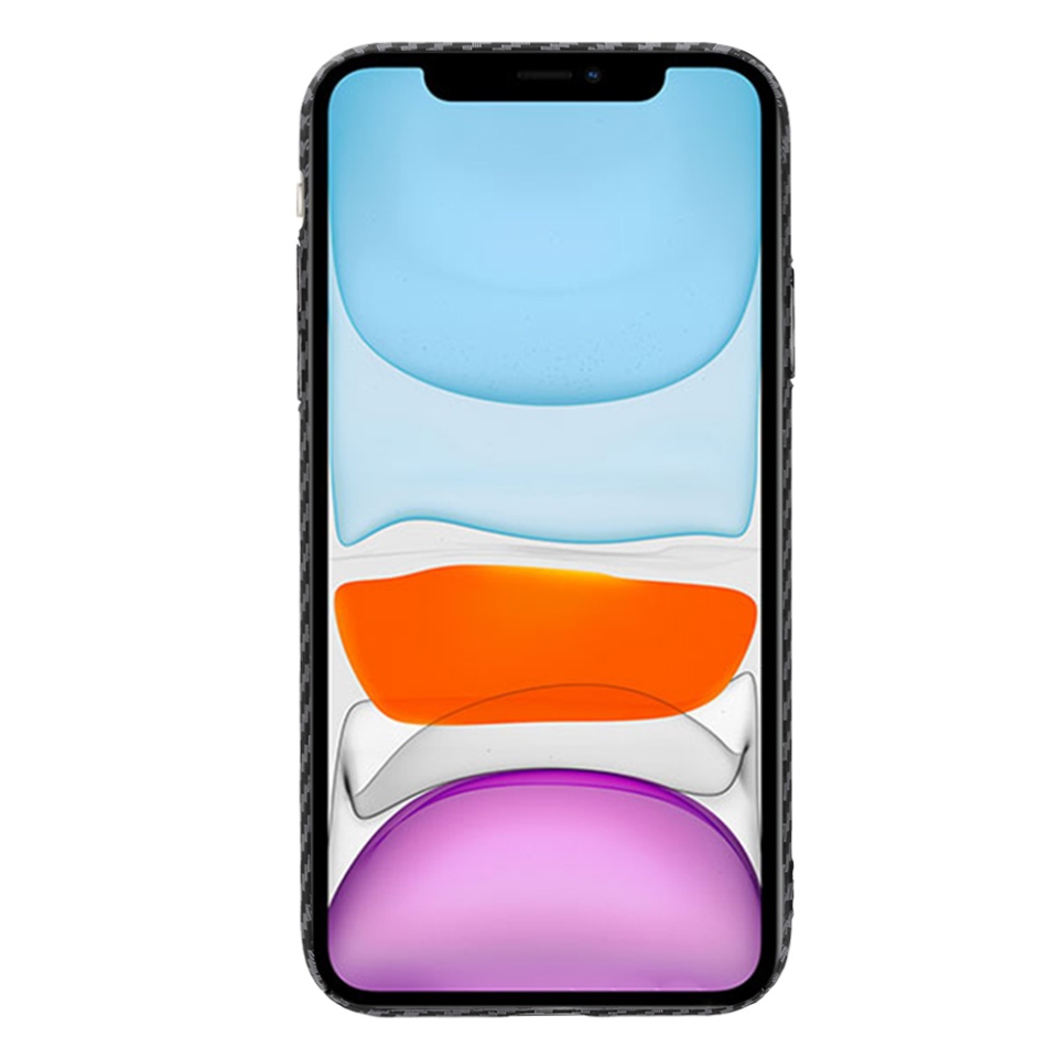 Husa pentru iPhone 11, Finisaj Premium cu Textura de Carbon, Design Elegant, SKDR CarbonFlex - Negru - 1 | YEO