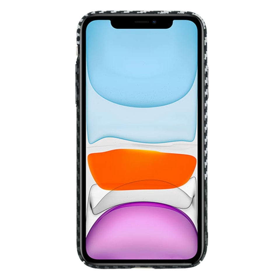 Husa pentru iPhone 11, Finisaj Premium cu Textura de Carbon, Design Elegant, SKDR CarbonFlex - Gri - 2 | YEO