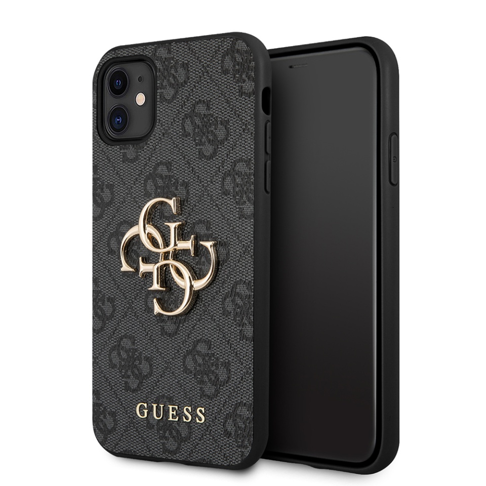 Husa pentru iPhone 11, Guess Hardcase 4G Big Metal Logo, Protectie Slim, Compatibila, Gri