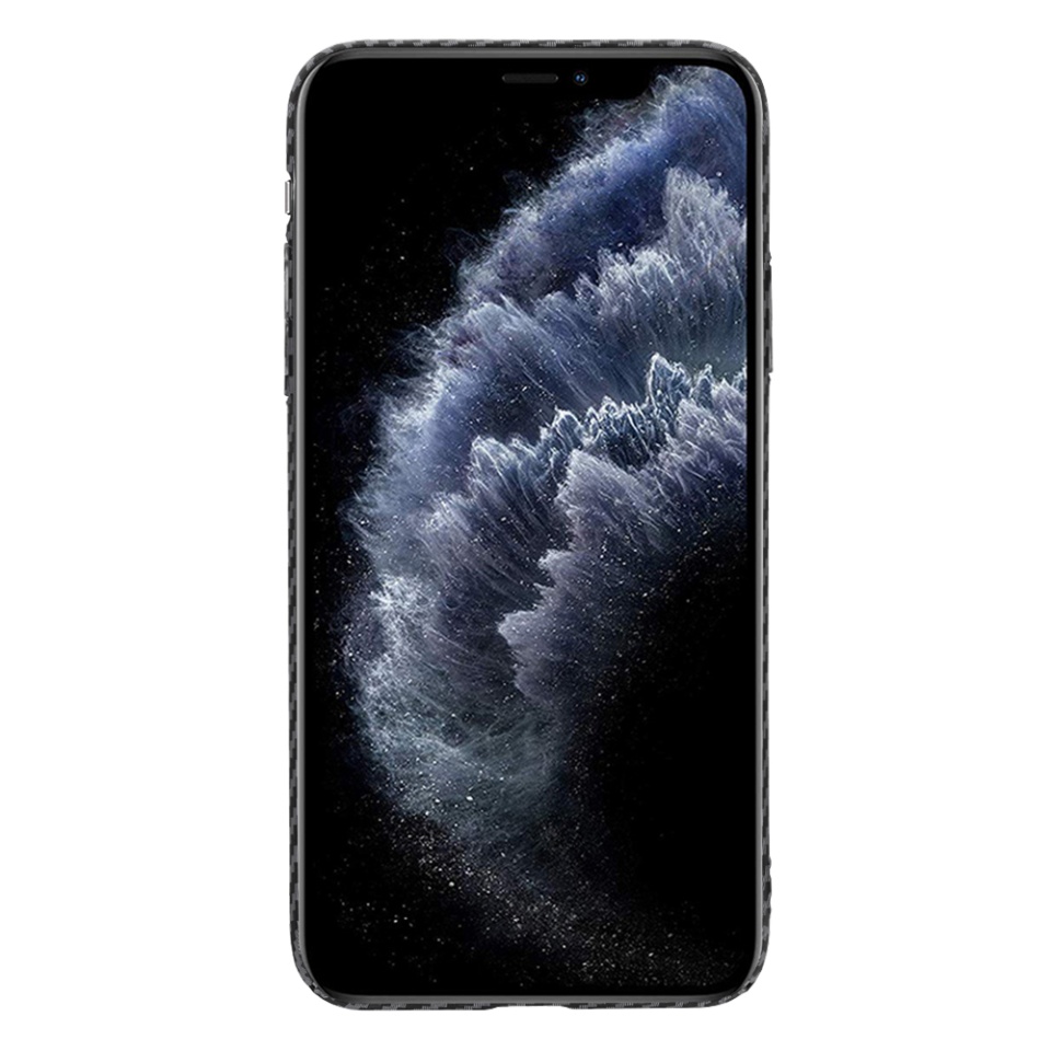 Husa pentru iPhone 11 Pro Max, Finisaj Premium cu Textura de Carbon, Design Elegant, SKDR CarbonFlex - Negru - 1 | YEO