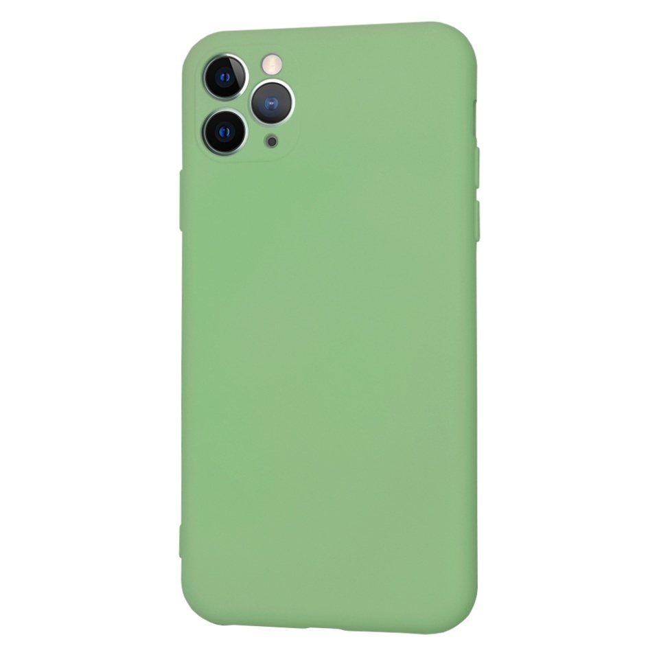 Husa pentru iPhone 11 Pro Max, SKYDDAR INNOVATION, din Silicon Catifelat, SoftElegance, set cu sticker, Verde deschis - 2 | YEO
