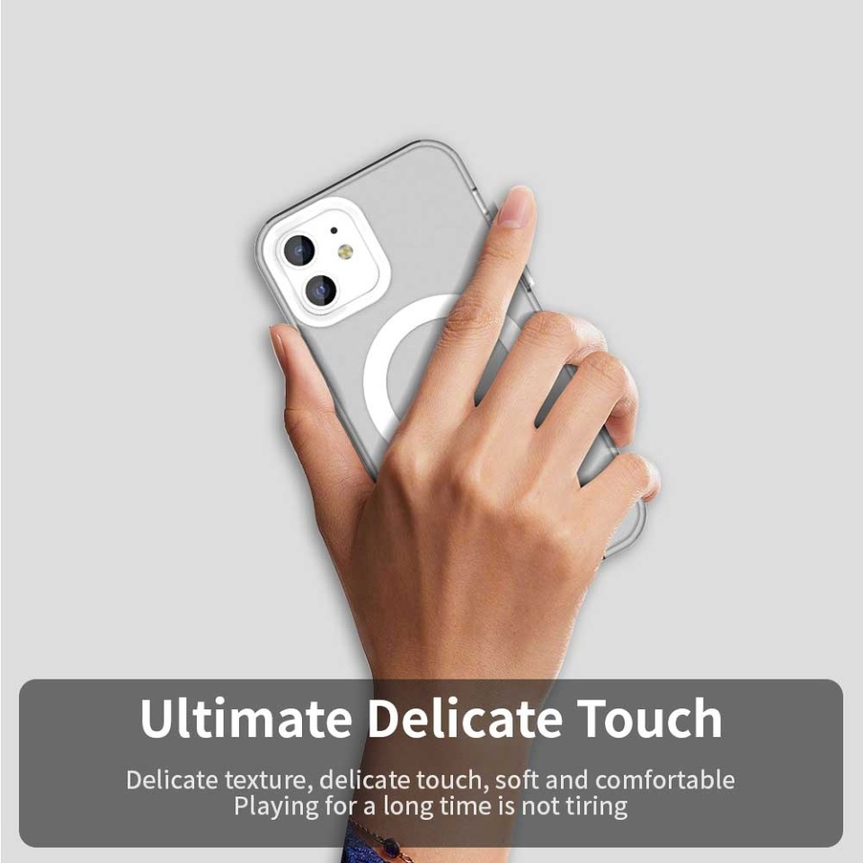 Husa pentru iPhone 12 / 12 Pro, SKYDDAR INOVATION, CandyCase, Magsafe, set cu sticker, Alb - 2 | YEO