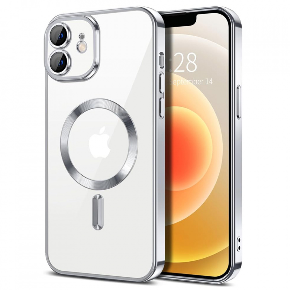 Husa pentru iPhone 12 cu Magsafe integrat, SKYDDAR Luxury Shield - Argintiu