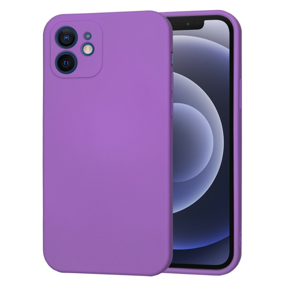 Husa pentru iPhone 12 din Silicon Catifelat, Protectie Premium, Skyddar SoftElegance MagSafe - Mov