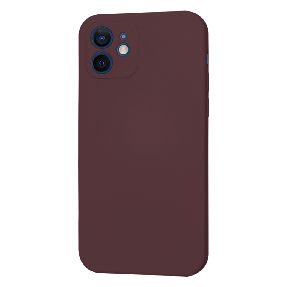 Husa pentru iPhone 12 din Silicon Catifelat, Protectie Premium, Skyddar SoftElegance - Bordo - 2 | YEO