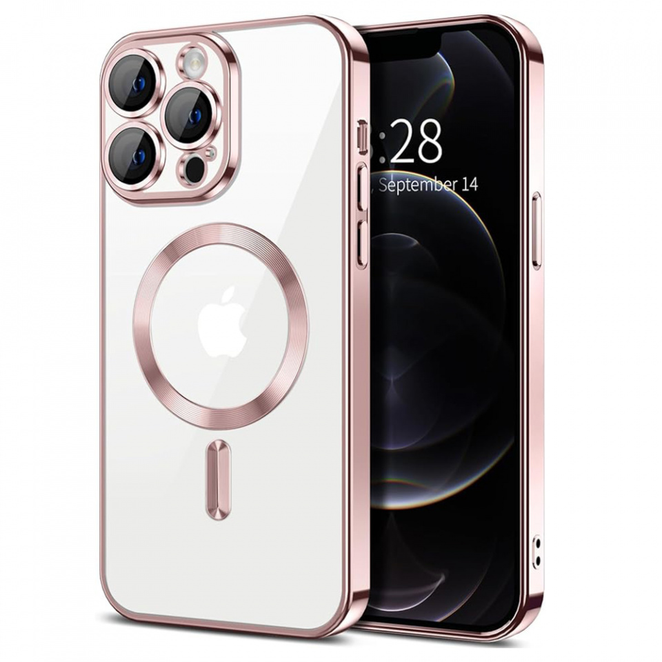 Husa pentru iPhone 12 Pro cu Magsafe integrat, SKYDDAR Luxury Shield - Roz