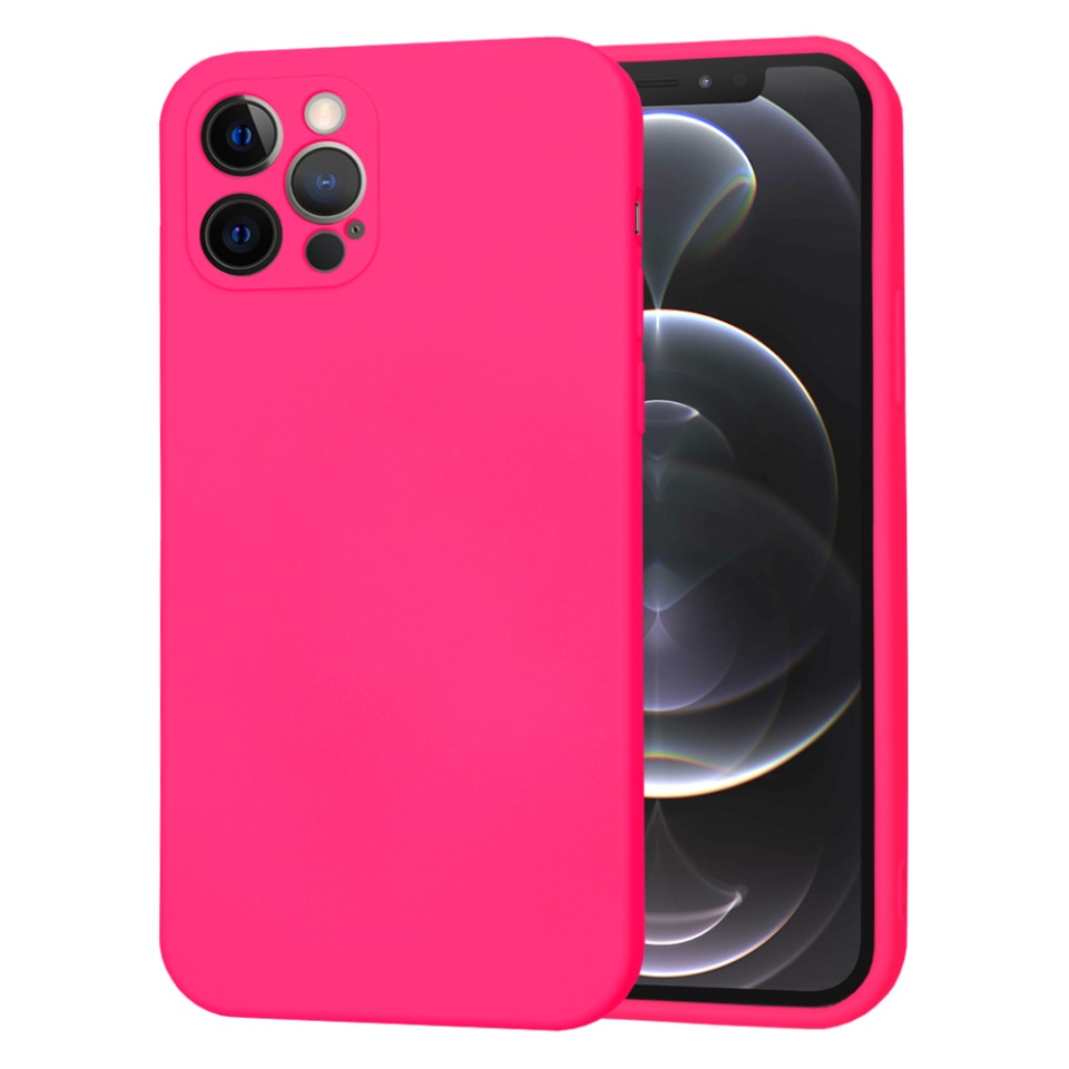 Husa pentru iPhone 12 Pro din Silicon Catifelat, Protectie Premium, Skyddar SoftElegance MagSafe - Fucsia