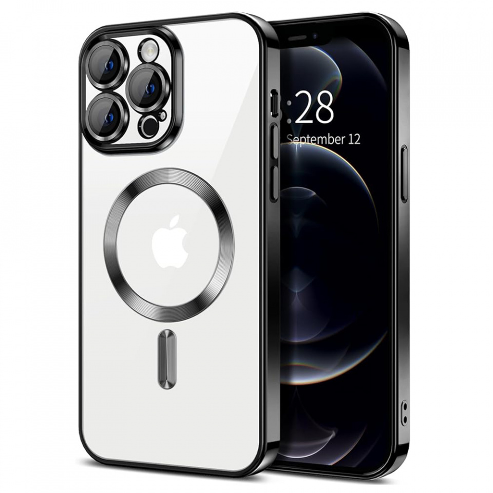 Husa pentru iPhone 12 Pro Max cu Magsafe integrat, SKYDDAR Luxury Shield - Negru