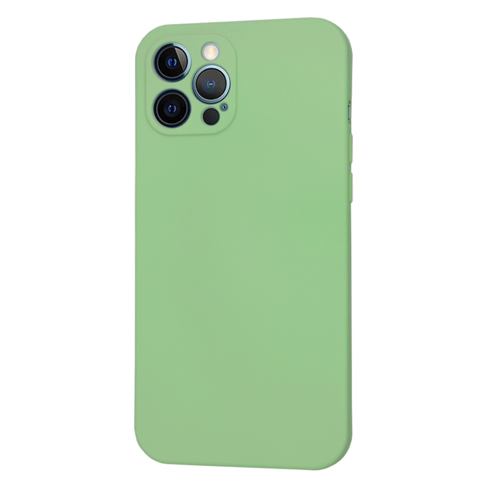 Husa pentru iPhone 12 Pro Max din Silicon Catifelat, Protectie Premium, Skyddar SoftElegance - Verde deschis - 2 | YEO