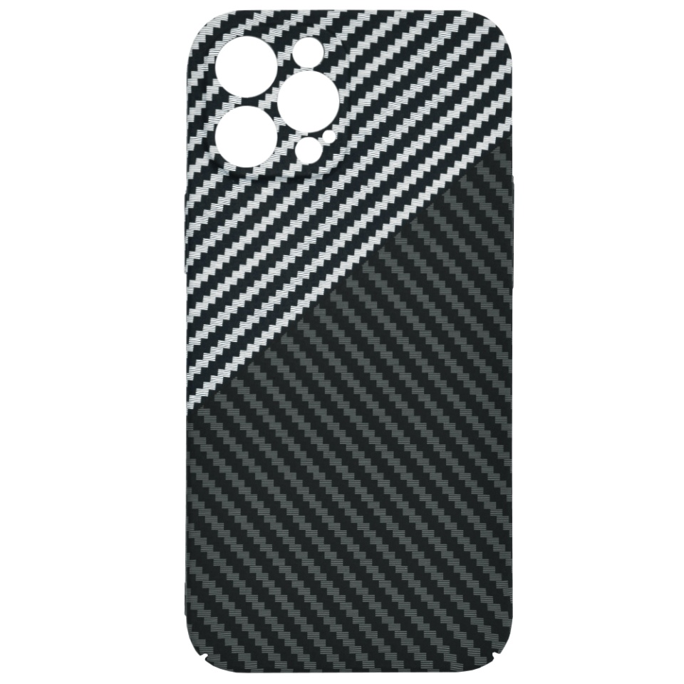 Husa pentru iPhone 12 Pro Max, Finisaj Premium cu Textura de Carbon, Design Elegant, SKDR CarbonFlex - Gri - 3 | YEO
