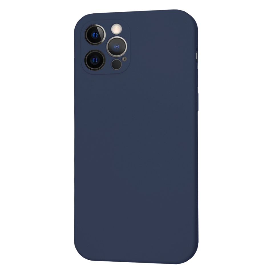 Husa pentru iPhone 12 Pro, SKYDDAR INNOVATION, din Silicon Catifelat, SoftFlex Magsafe, set cu sticker, Bleumarin - 1 | YEO