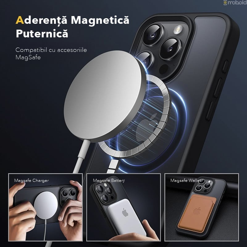 Husa pentru iPhone 13 Magsafe, ce absoarbe intens socurile, Skyddar Frosted - Bordo - 2 | YEO