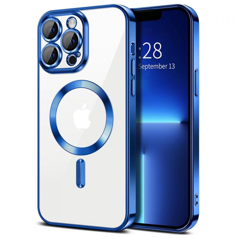 Husa pentru iPhone 13 Pro cu Magsafe integrat, SKYDDAR Luxury Shield - Albastru