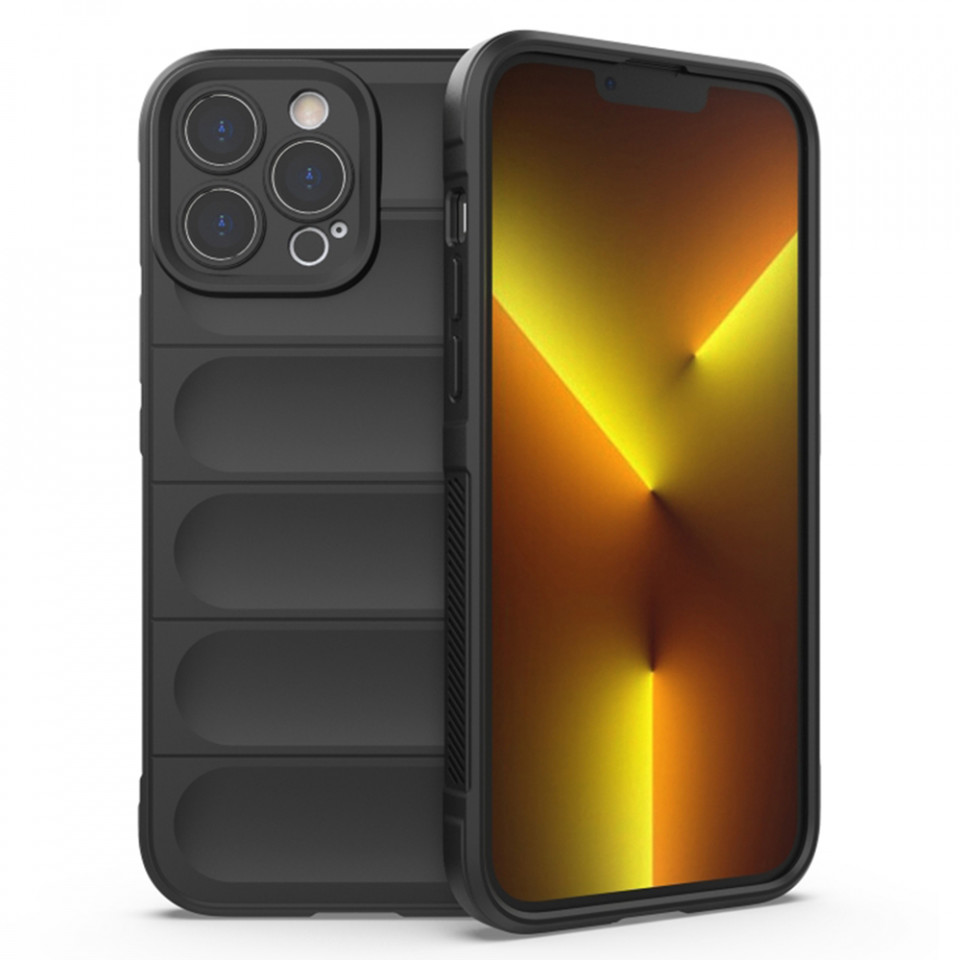Husa pentru iPhone 13 Pro eleganta, din silicon mat, SKDR Vogue - Negru