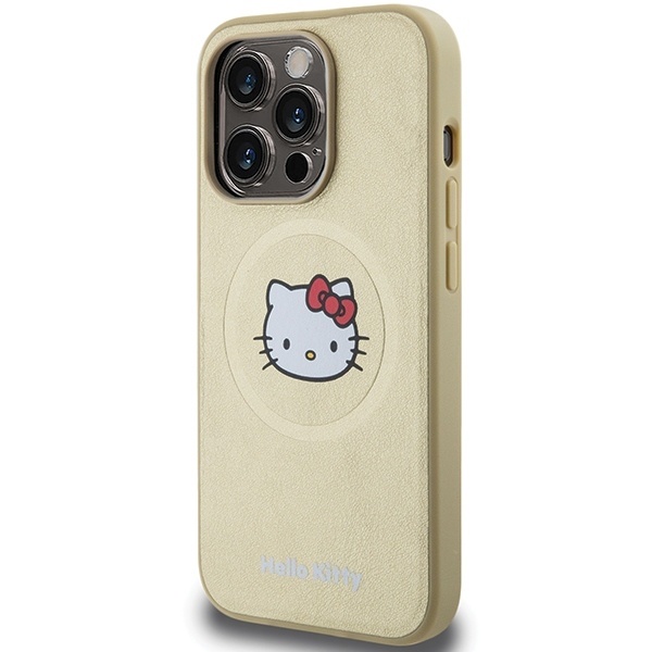 Husa pentru iPhone 13 Pro, Hardcase Leather Kitty Head MagSafe, Hello Kitty - Piele ecologica - 3 | YEO