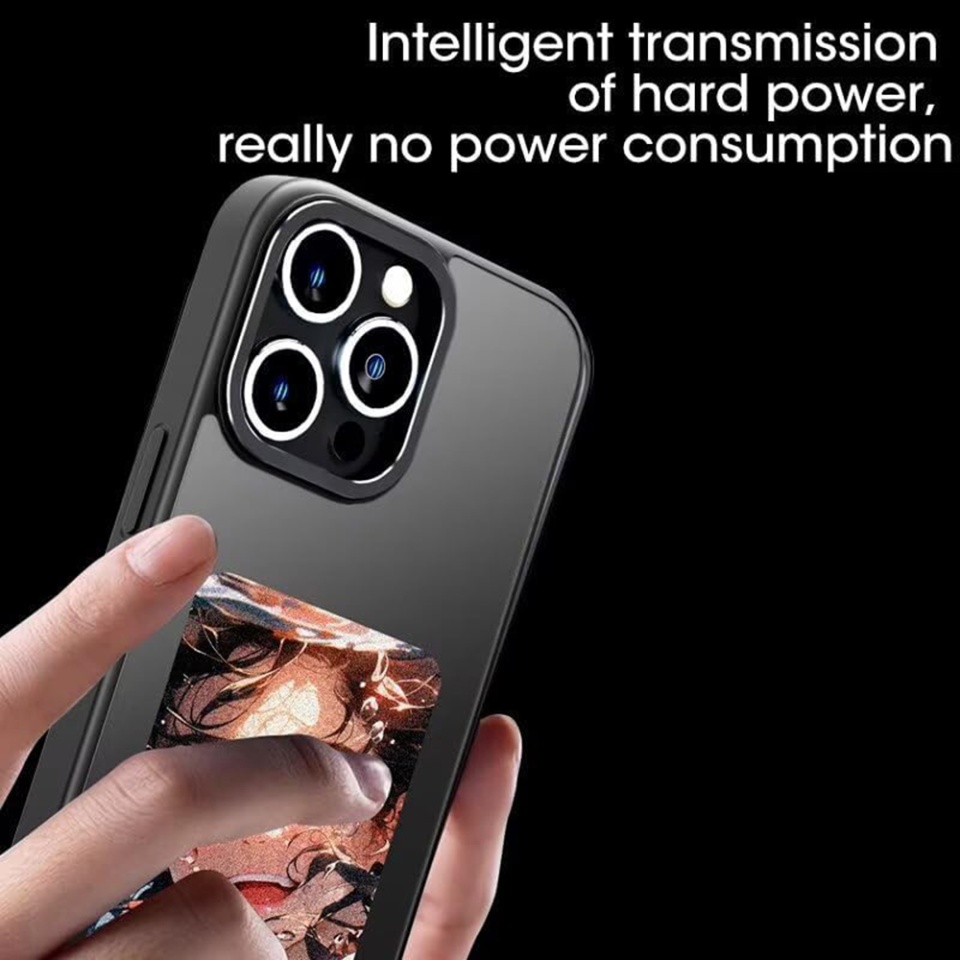 Husa pentru iPhone 13 Pro Max cu ecran NFC E-Ink, Silicon, SKDR SmartCover - Negru - 1 | YEO