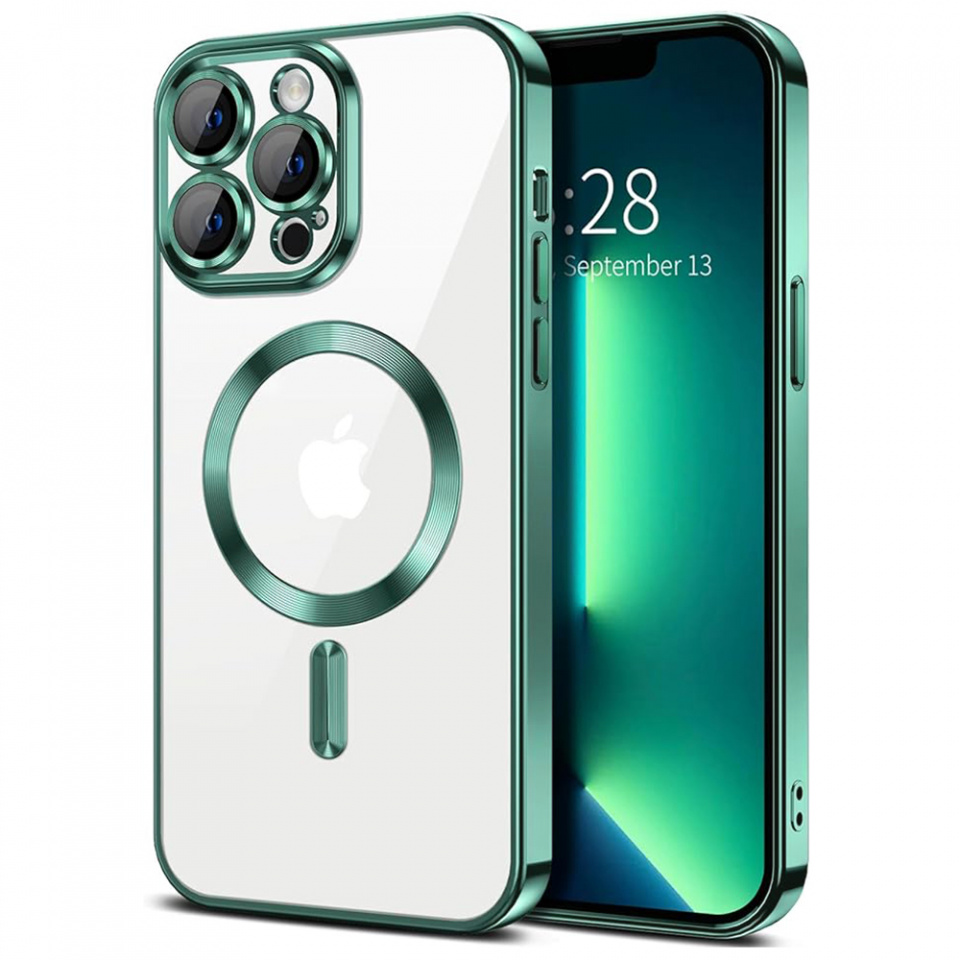 Husa pentru iPhone 13 Pro Max cu Magsafe integrat, SKYDDAR Luxury Shield - Verde deschis