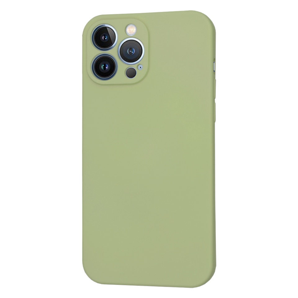 Husa pentru iPhone 13 Pro Max, SKYDDAR INNOVATION, din Silicon Catifelat, SoftFlex Magsafe, Verde, set cu sticker - 1 | YEO