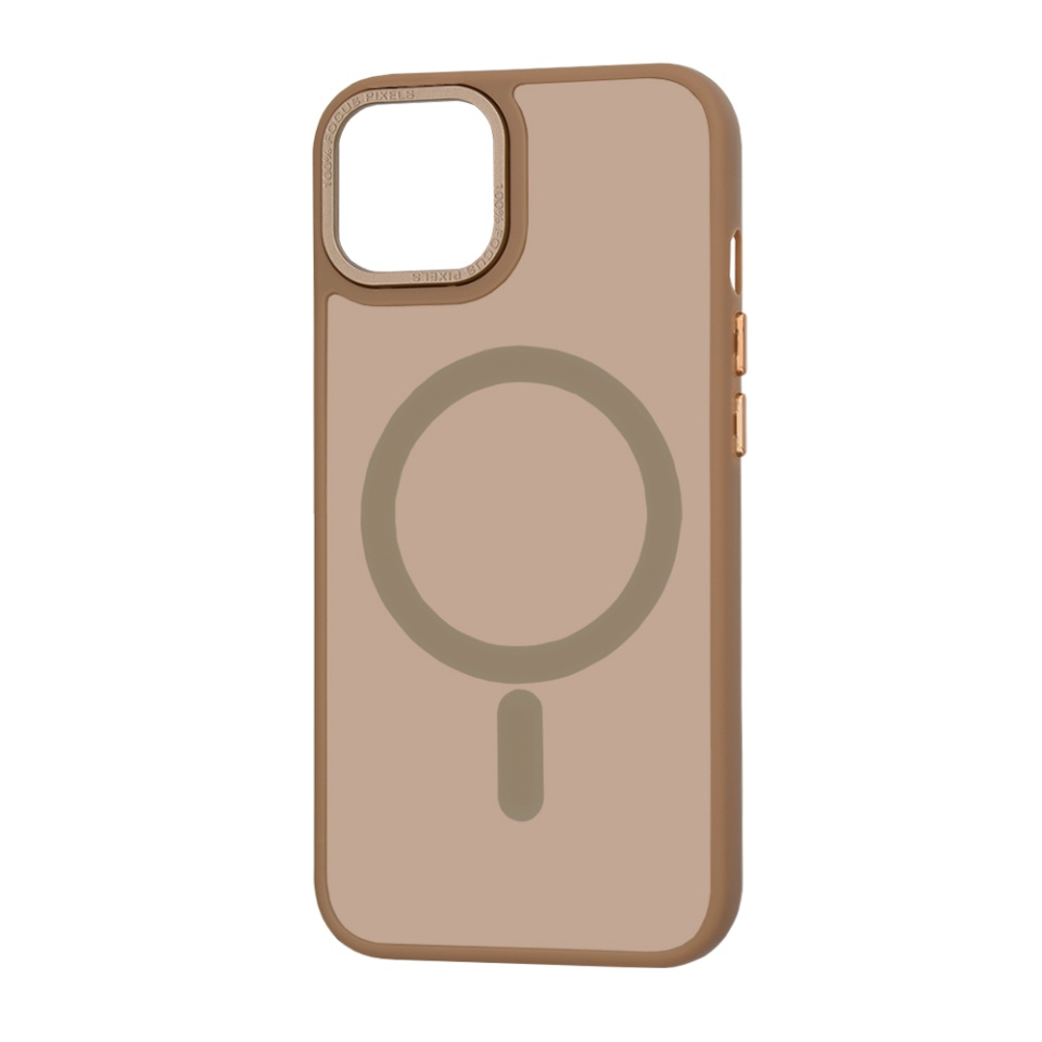 Husa pentru iPhone 13, SKYDDAR INNOVATION, HaloFrost MagSafe, Antisoc, set cu sticker, Maro - 3 | YEO