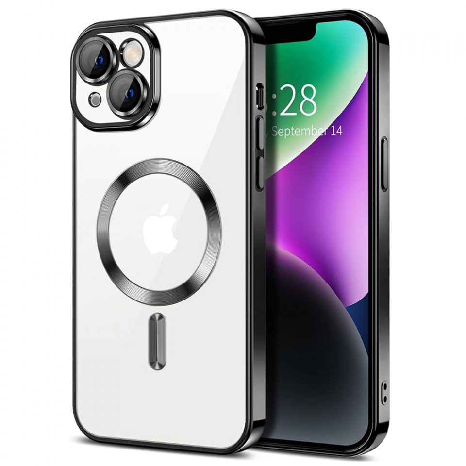Husa pentru iPhone 14 cu Magsafe integrat, SKYDDAR Luxury Shield - Negru