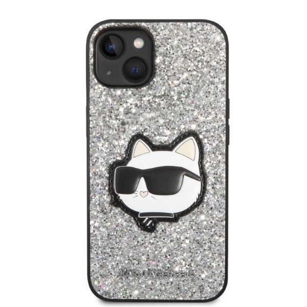 Husa pentru iPhone 14, Hardcase Glitter, Karl Lagerfeld, Argintiu - 2 | YEO