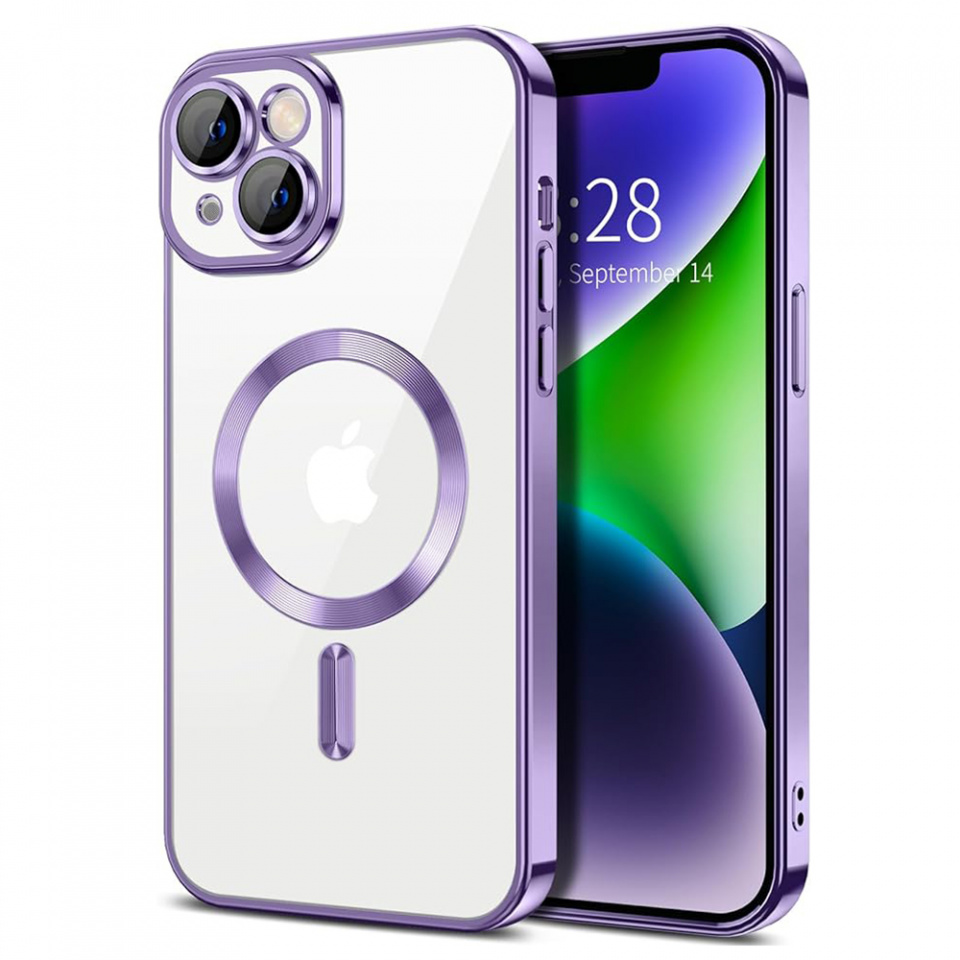 Husa pentru iPhone 14 Plus cu Magsafe integrat, SKYDDAR Luxury Shield - Mov