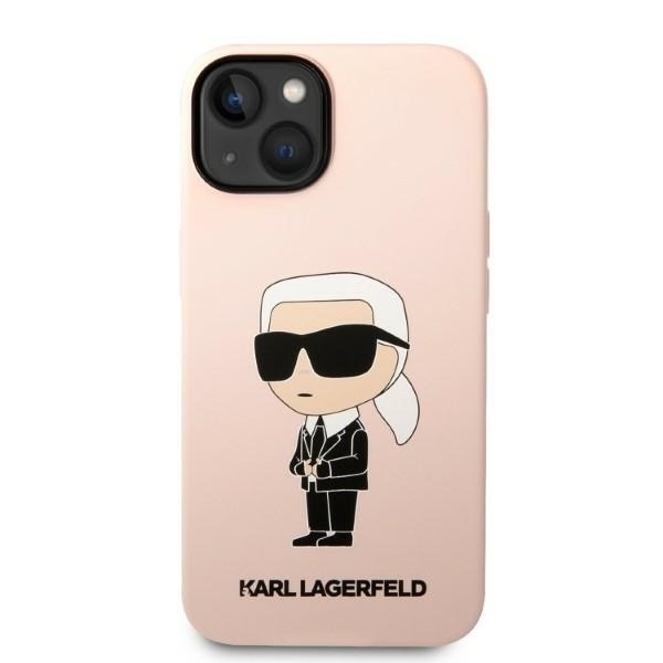 Husa pentru iPhone 14 Plus, Silicone, Karl Lagerfeld, Roz - 2 | YEO