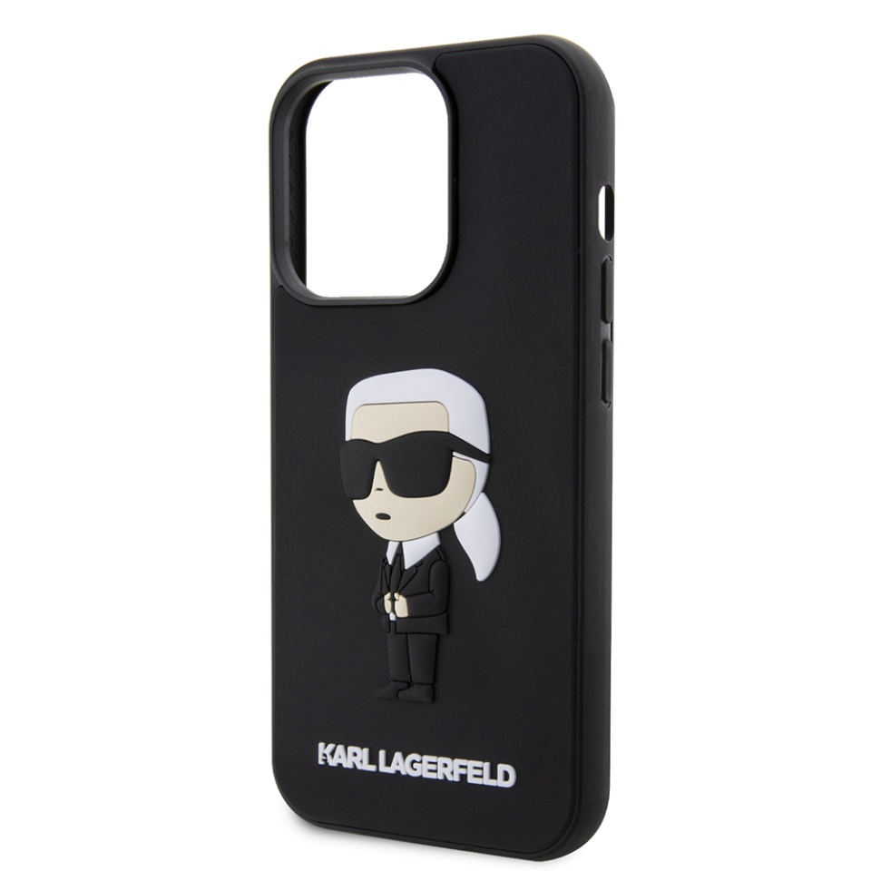 Husa pentru iPhone 14 Pro, 3D Design, Karl Lagerfeld, Negru - 1 | YEO