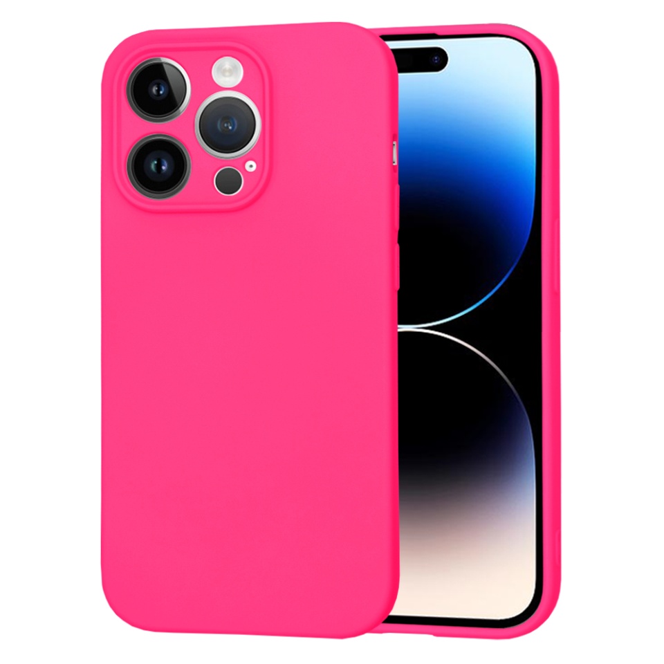 Husa pentru iPhone 14 Pro din Silicon Catifelat, Protectie Premium, Skyddar SoftElegance MagSafe - Fucsia