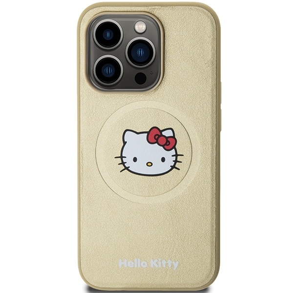 Husa pentru iPhone 14 Pro, Hardcase Leather Kitty Head MagSafe, Hello Kitty - Piele ecologica - 2 | YEO