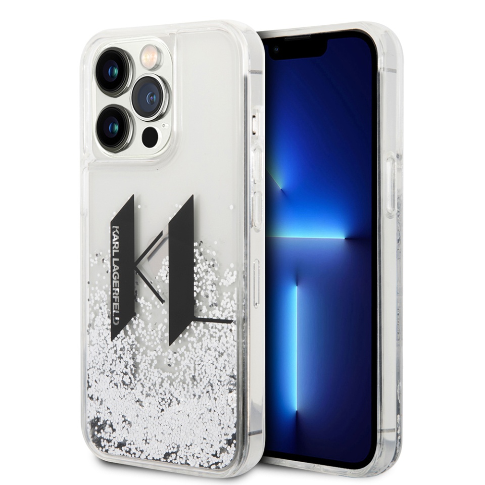 Husa pentru iPhone 14 Pro, Hardcase Liquid Glitter, Karl Lagerfeld - Sclipici